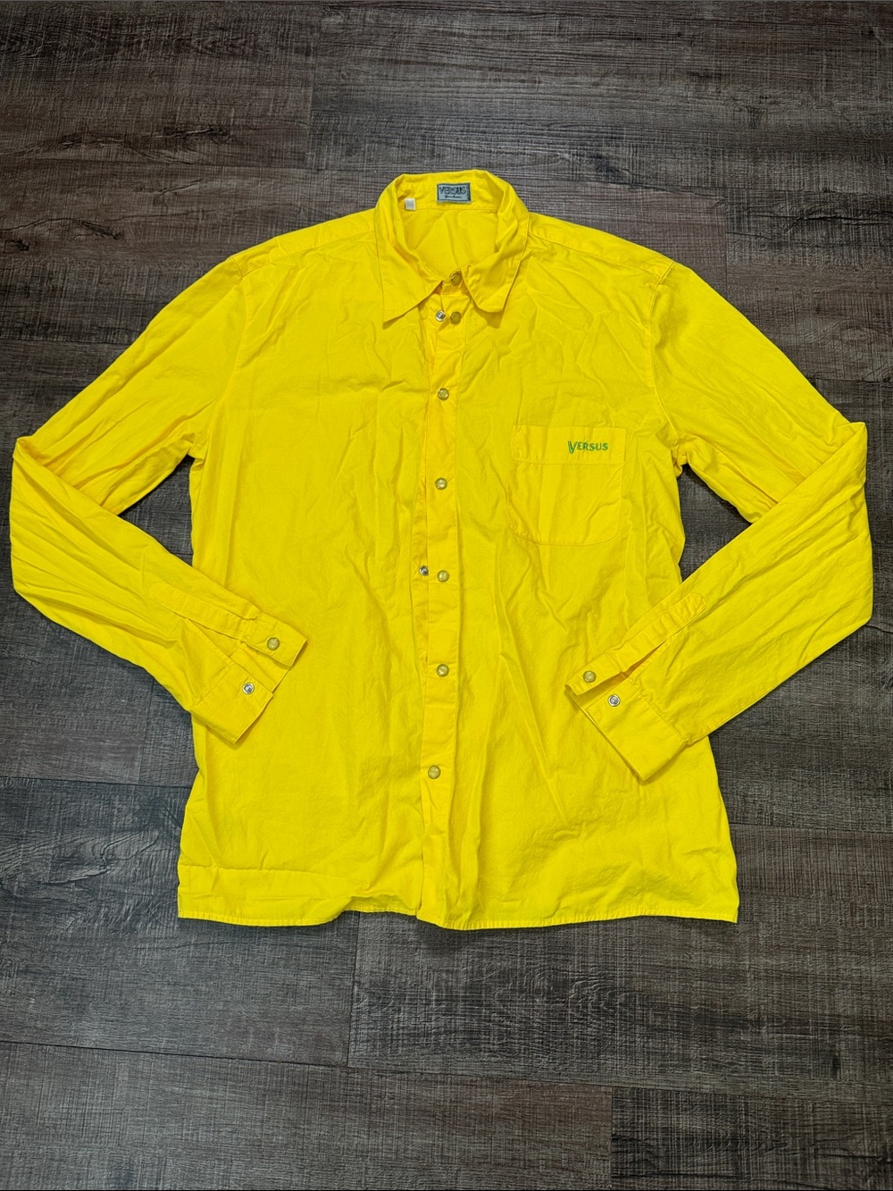 Versus By Versace Yellow Button-Up Shirt